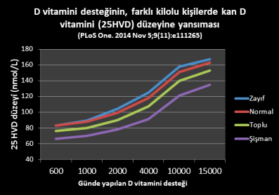 D vitamini desteğinin farklı kilolardakine etkisi